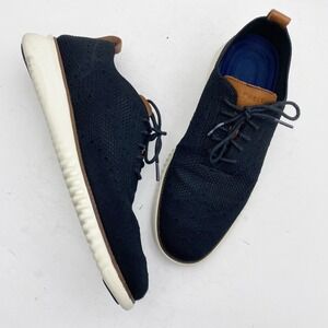 Cole Haan Men 2.Zerogrand Stitchlite Wingtip Oxford Black Knit C27568 Size 8.5 M